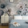 Leichte Blumen Fototapete mit Musiknoten
