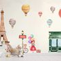 Eiffel Tower and Little Hot Air Balloon Wallpaper Mural