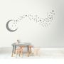 Silver Moon and Little Stars Wall Decal Sticker