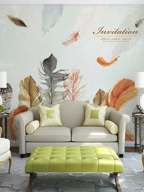 Vintage Feather Wallpaper Mural