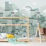 Monochrome City View Wallpaper Mural