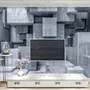 Fototapete 3D-Look Betonstil Graue Abstrakte Würfel