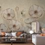 Monochrome Poppy Flower Wallpaper Mural