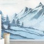 Kinder-Fototapete Berglandschaft mit Cartoon-Bär