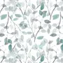 Blue Leaf Pattern Wallpaper Mural
