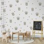 Stickers muraux pattes de chat gris avec pois pour enfants