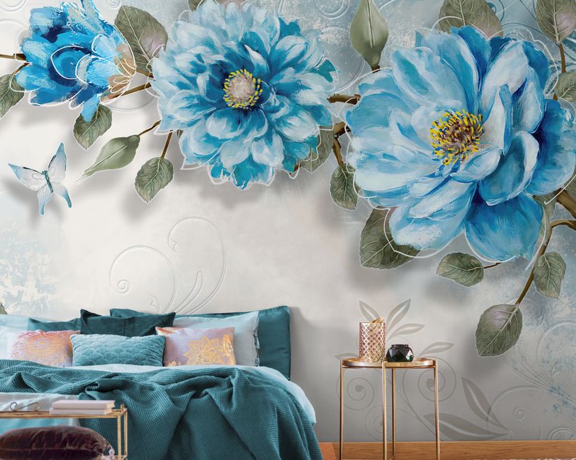 Watercolor Bohemian Floral Wallpaper Mural