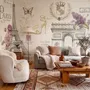 Colorful Drawing Eiffel Tower Wallpaper Mural
