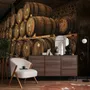 Vintage Wine Barrels Wallpaper Mural
