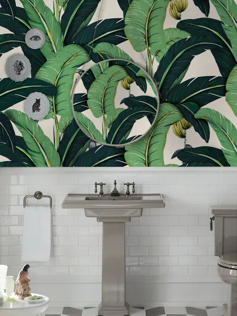 Banana Leaf Pattern Wallpaper Mural
