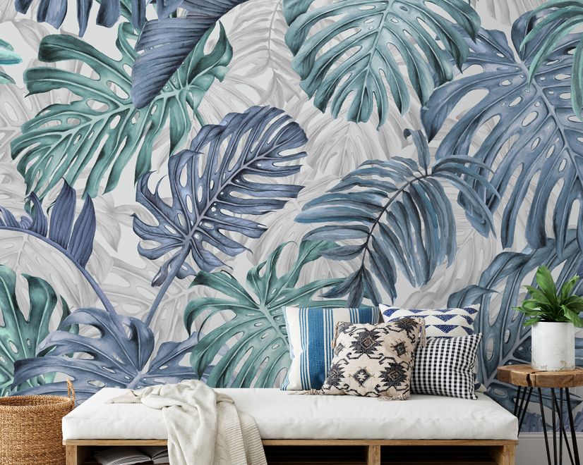 Tropical Leaf Pattern Wallpaper Mural