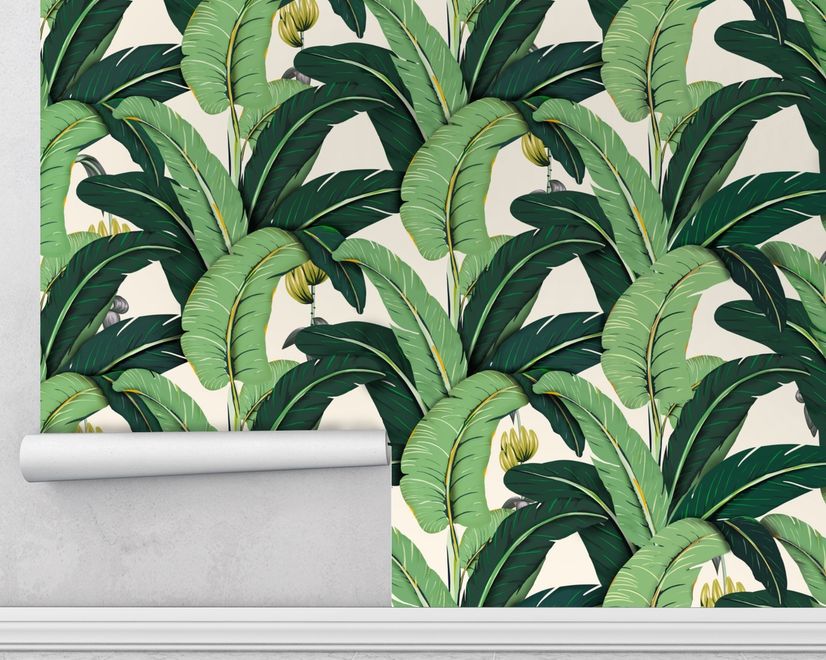 Banana Leaf Pattern Wallpaper Mural