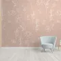 Soft Woman Face with Floral Drawing Line Art Wallpaper Mural