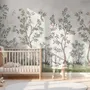 Chinoiserie Garden Trees And Birds Landscape Wallpaper Mural