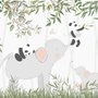 Panda Bear on Elephant Wallpaper Mural