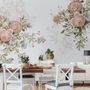 Papier peint panoramique fleurs roses vintage