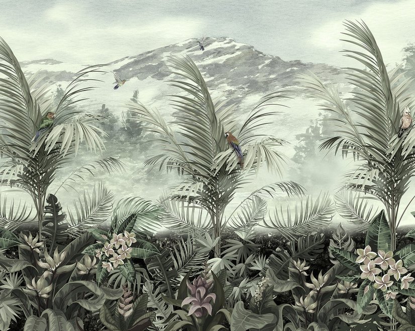 Vintage Tropical Forest Wallpaper Mural