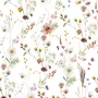 Watercolor Soft Wild Flowers Wallpaper Mural