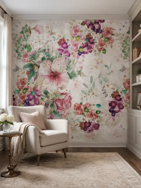 Vintage Flower Bouquet Wallpaper Mural
