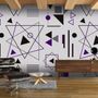 Purple Black Geometric Shapes Wallpaper Mural