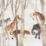Watercolor Wild Animals Wallpaper Mural