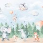Kinder Fototapete Niedliche Tiere Tanzen im Wald