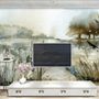 Watercolor Style Botanical Landscape Wallpaper Mural