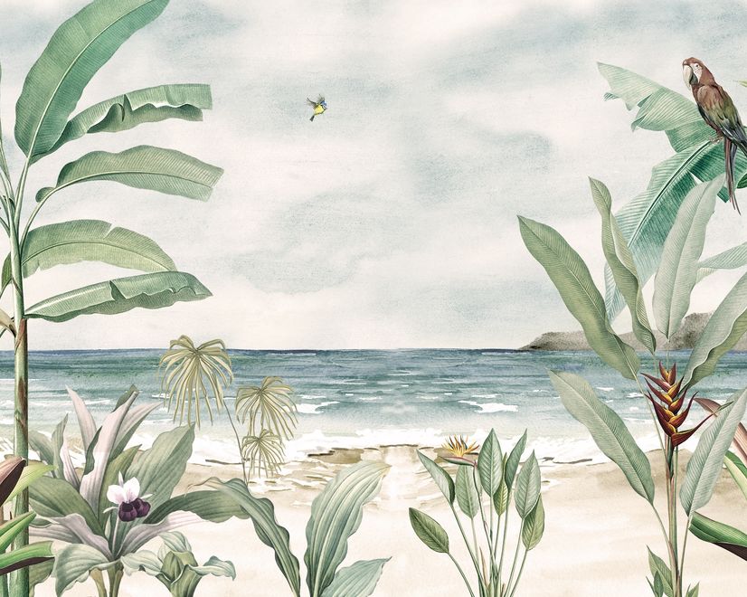 Tropical Beach View Wallpaper Mural