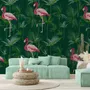 Pink Flamingo in the Tropical Forest Wallpaper Mural