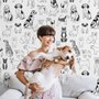 Papier peint dessin animé mignons chien pour enfants