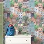 Kids Small Town Cute Watercolor House Wallpaper Mural