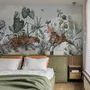 Kinder Aquarellwald mit Leoparden Wildtiere Fototapete
