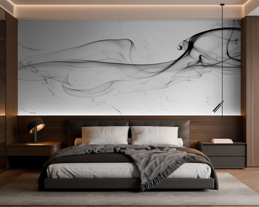 Dark Smoke with Marble Pattern Wallpaper Mural