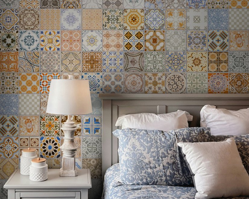 Faux Ceramic Tiles Wallpaper Mural