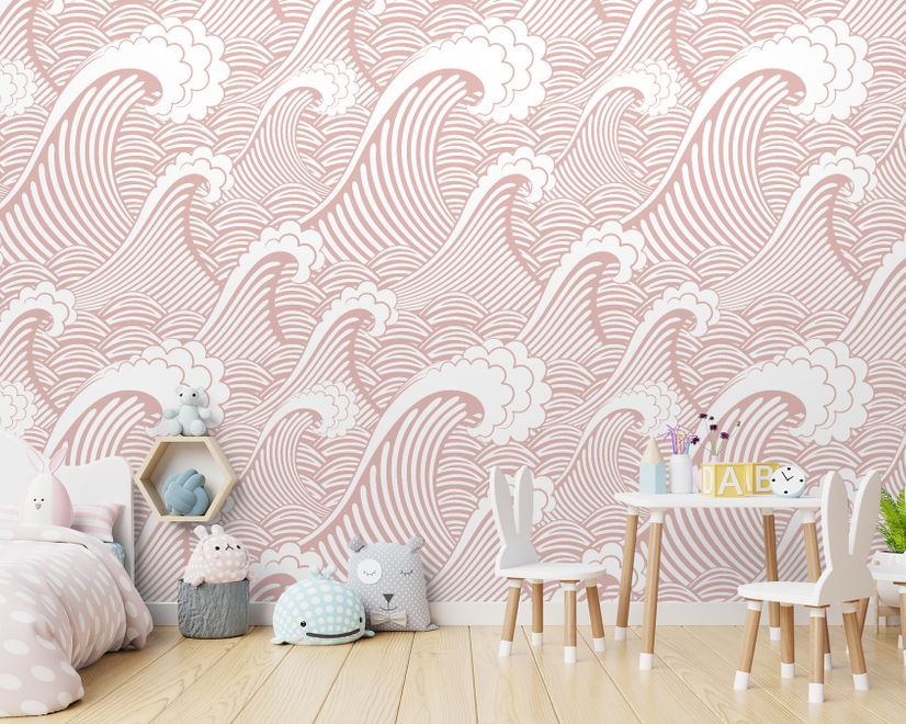 Kids Ocean Wave Pattern Wallpaper Mural