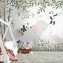 Panda Bear on Elephant Wallpaper Mural