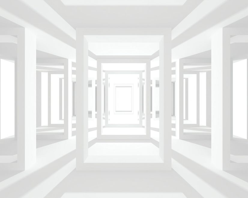 3D Look Abstract Architecture White Corridor Wallpaper Mural