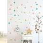 Pink Blau Bunte Doodle Polka Dots Wandtattoo