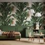 Papier peint panoramique à motif de feuilles de bananier exotiques