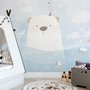 Papier peint panoramique de l'ours de dessins animés avec paysage nocturne
