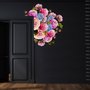 3D Floral Pink Orange Blue Rose Floral Bouqets Wall Decal Sticker