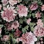 Papier peint panoramique floral avec feuilles vertes