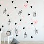 Licorne rose et petits cœurs Stickers muraux