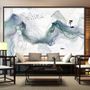 Abstract Colorful Smoke with Tree Wallpaper Mural