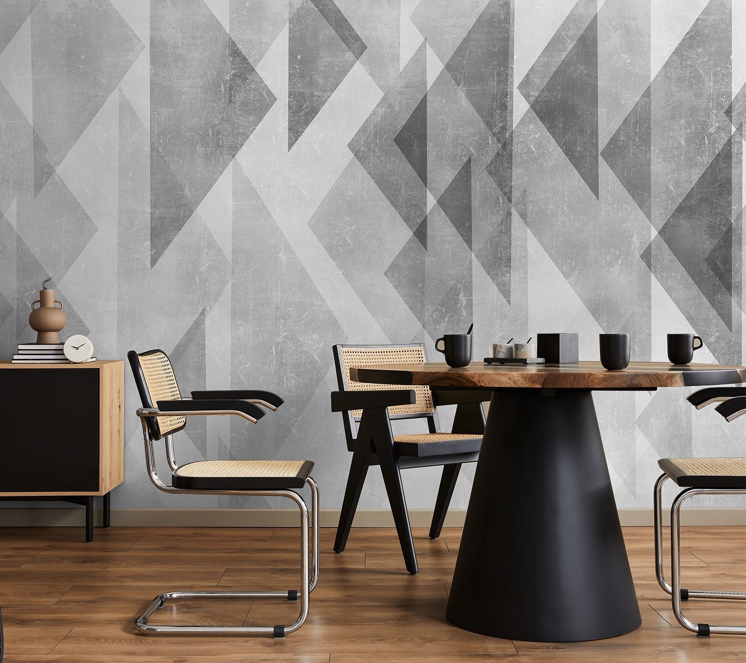 Trigon Geometric Shapes Wallpaper Mural - Peel and Stick