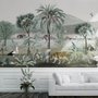 Vintage Exotische Landschaft mit Wildtieren Fototapete