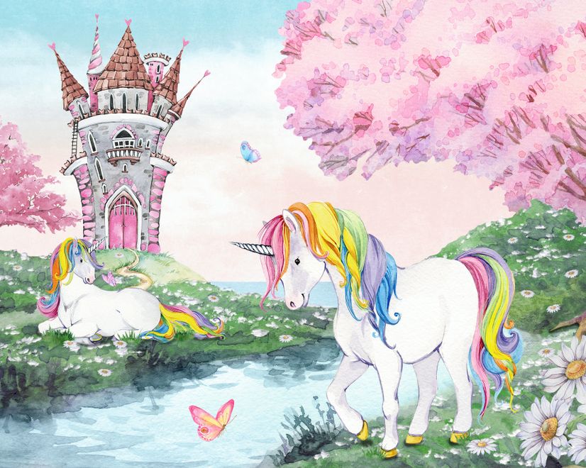 Kids Magical Unicorn Forest Wallpaper Mural