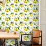 Papier peint panoramique citrons et feuillages