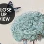 Papier peint panoramique Hortensia, fleurs et papillons bleu clair