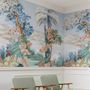 Kunstmalerei Farblandschaft mit Reiher-Fototapete
